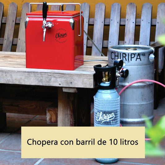 Chopera con barril de 10 litros de cerveza
